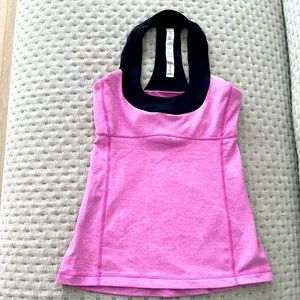 Lululemon Athletica sports top pink and black
